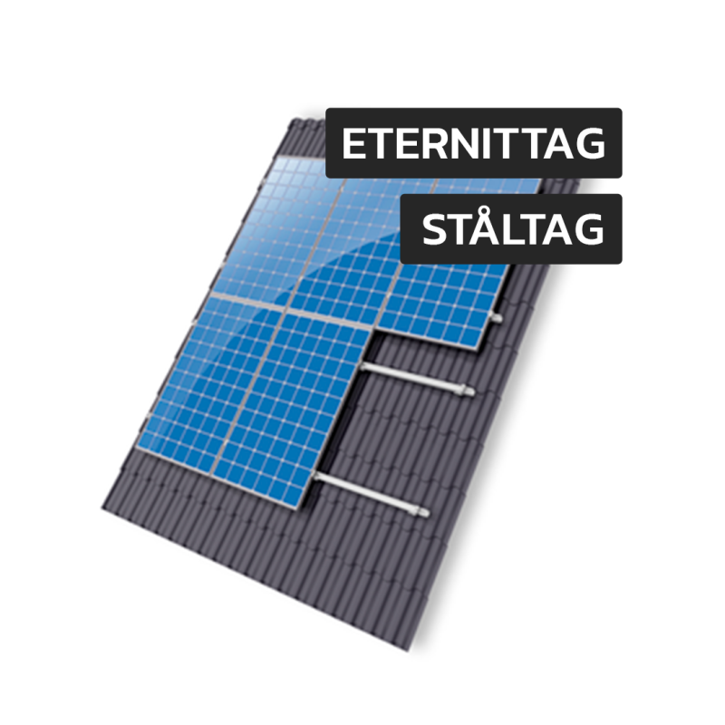 Komplet 10 Kwp Growatt Hybrid Solcelleanlæg Med 7,68 Kwh Batteri Til Alle Tagtyper