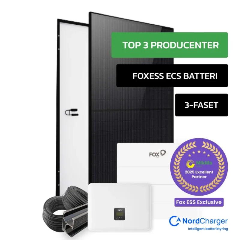 Komplet 6 kWp Fox ESS Hybrid solcelleanlæg inkl. batteripakke