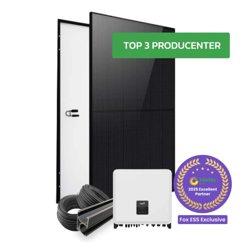 Komplet 15 kWp Fox ESS Hybridklart solcelleanlæg