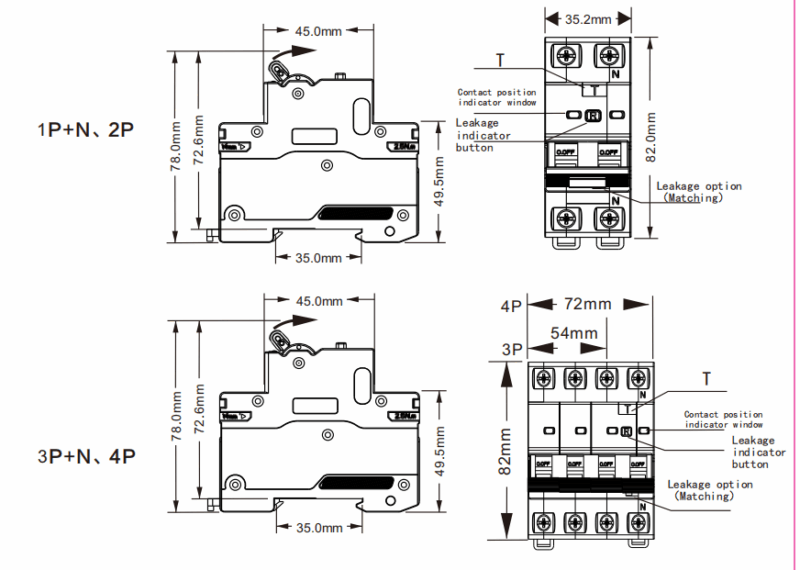 MikMa RCBO Kombiafbryder 2P 10A 30 mA